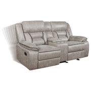 Conjunto de sofá reclinable tapizado Greer marrón