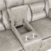 Conjunto de sofá reclinable tapizado Greer marrón