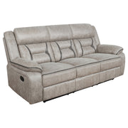 Conjunto de sofá reclinable tapizado Greer marrón