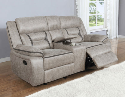 Loveseat reclinable con movimiento tapizado Greer marrón