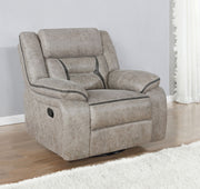 Sillón reclinable giratorio tapizado Greer marrón
