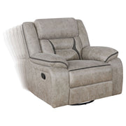Sillón reclinable giratorio tapizado Greer marrón