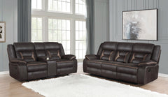 Conjunto de sofá reclinable tapizado Greer marrón
