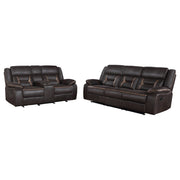 Conjunto de sofá reclinable tapizado Greer marrón