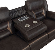 Conjunto de sofá reclinable tapizado Greer marrón