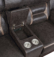 Conjunto de sofá reclinable tapizado Greer marrón
