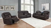 Conjunto de sofá reclinable tapizado Greer marrón
