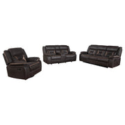Conjunto de sofá reclinable tapizado Greer marrón