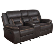 Conjunto de sofá reclinable tapizado Greer marrón