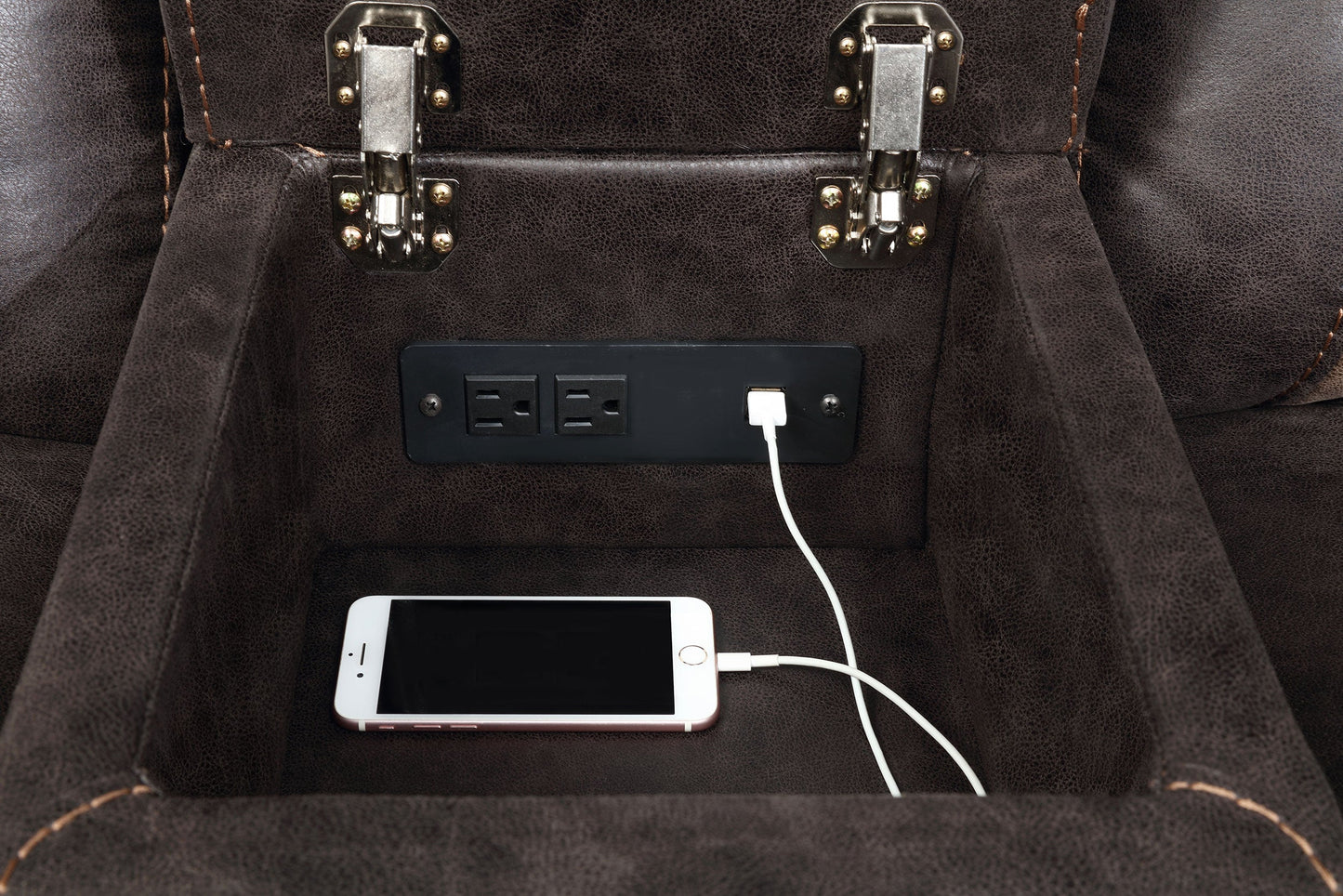 Loveseat reclinable con movimiento tapizado Greer marrón