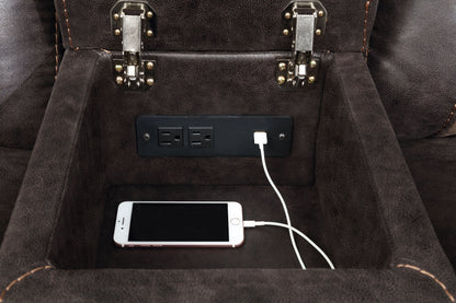 Loveseat reclinable con movimiento tapizado Greer marrón