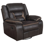 Sillón reclinable giratorio tapizado Greer marrón