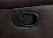 Sillón reclinable giratorio tapizado Greer marrón