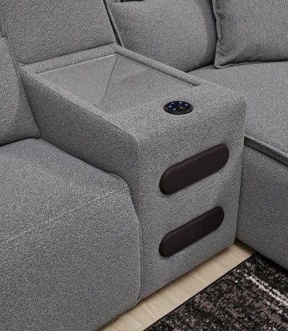 Modmax II 6-Piece Reclining Sectional with Chaise and Audio Console