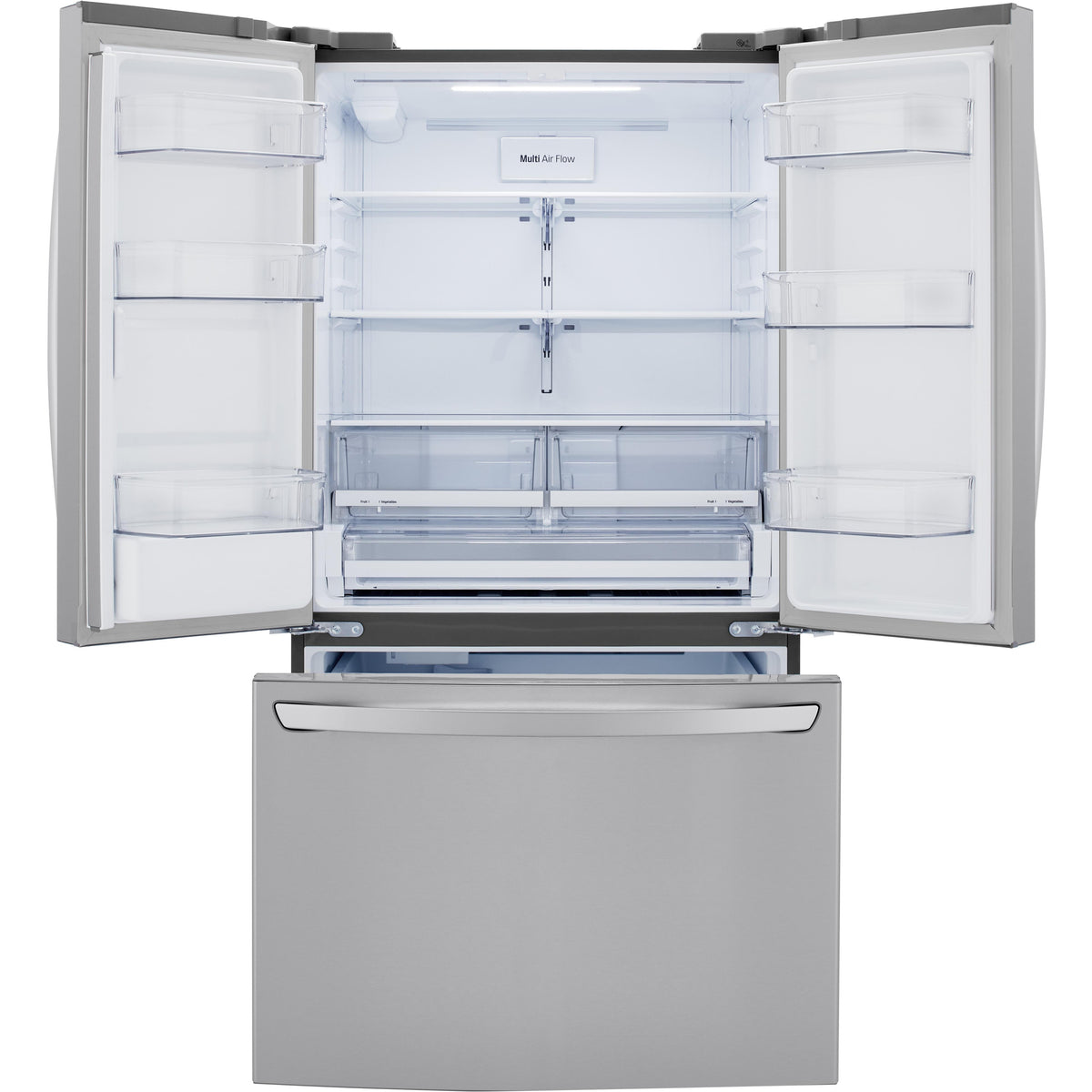  LG 36-inch, 29 cu.ft. Freestanding French 3-Door Refrigerator with Multi-Air Flow™ Technology LRFWS2906S IMAGE 3