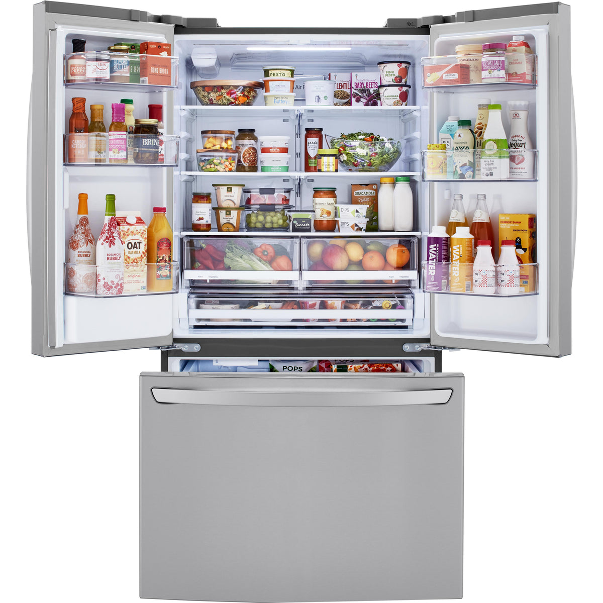  LG 36-inch, 29 cu.ft. Freestanding French 3-Door Refrigerator with Multi-Air Flow™ Technology LRFWS2906S IMAGE 4