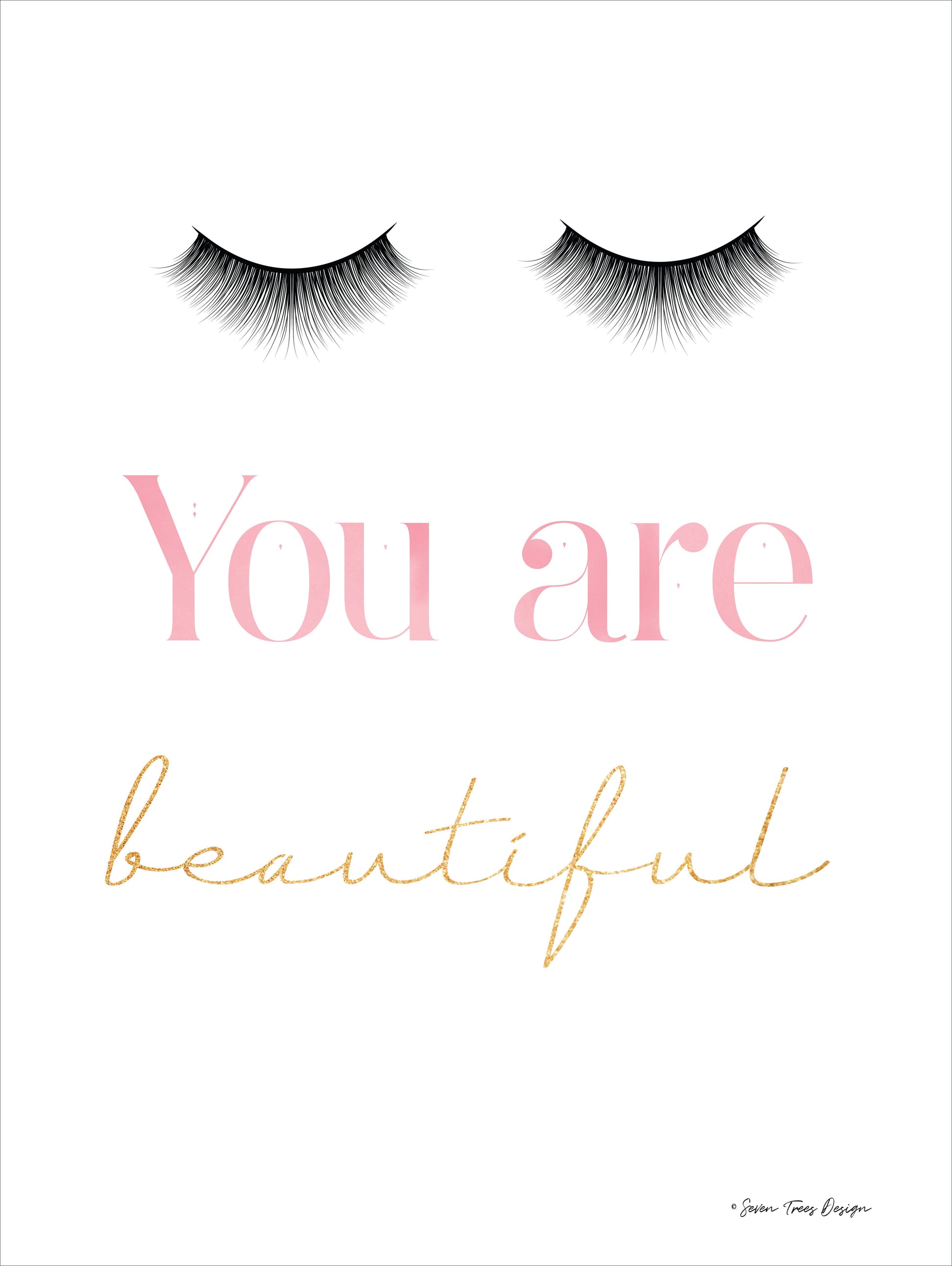 ''Lash & Love Affirmation Art'' Printed Wrapped Canvas