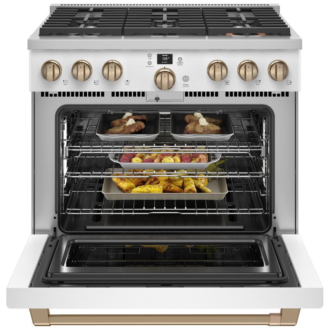  Café 36-inch Freestanding Gas Range with WI-FI Connect CGY366P4TW2 IMAGE 3