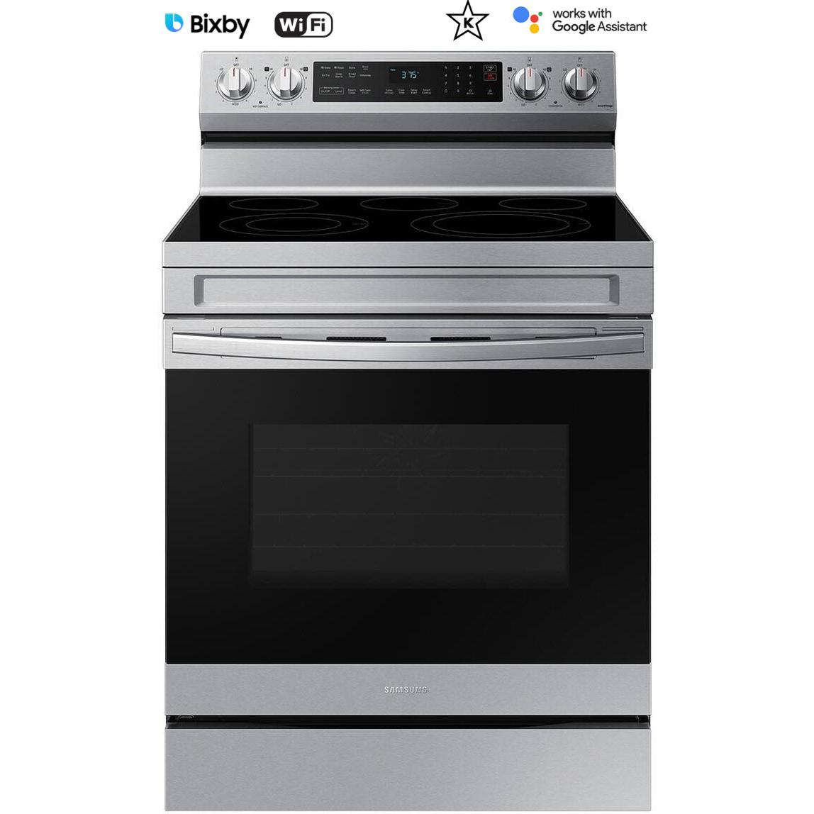  Samsung 30-inch Freestanding Electric Range with WI-FI Connect NE63A6511SS/AA IMAGE 1