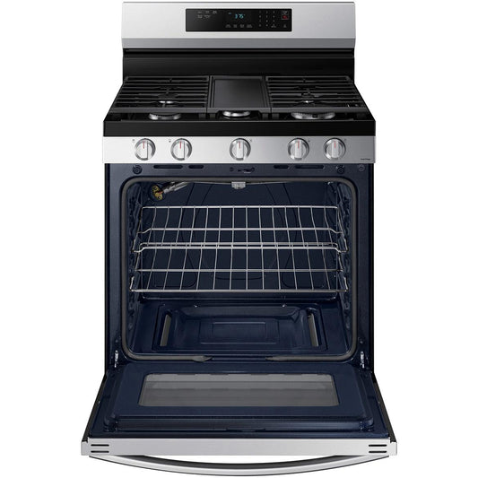 Samsung 30-inch Freestanding Gas Range with Wi-Fi Connect NX60A6311SS/AA IMAGE 2