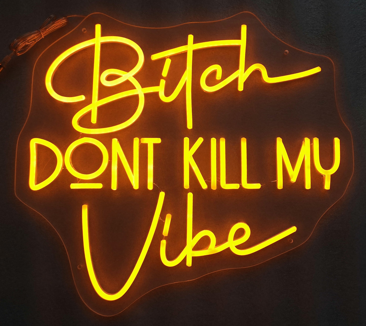 ''Bitch Don't Kill My Vibe'' Neon Typography