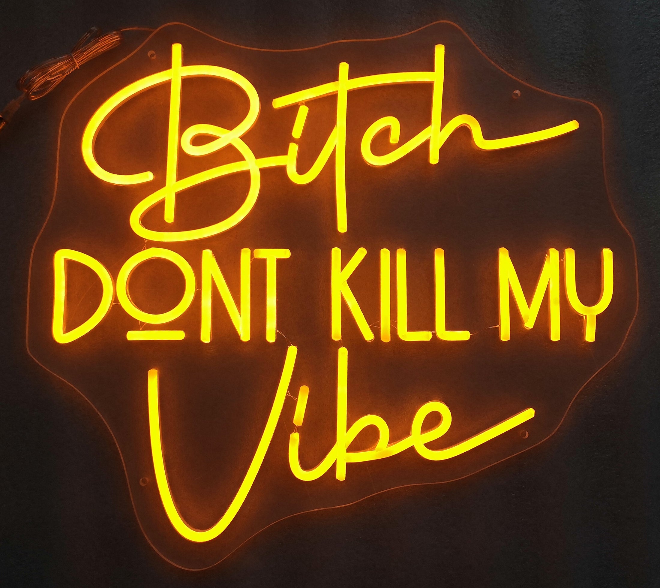 ''Bitch Don't Kill My Vibe'' Neon Typography