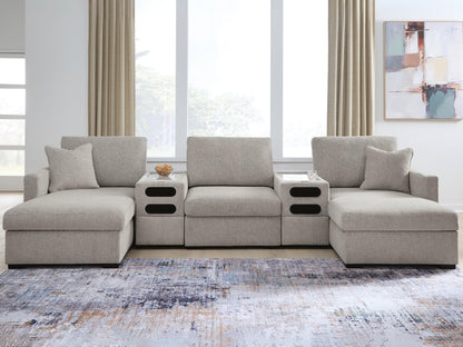 ModMax Luxe 5-Piece Double Chaise Sectional with Audio Consoles