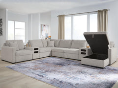 ModMax Luxe 8-Piece Sectional with Storage Chaise and Audio Consoles