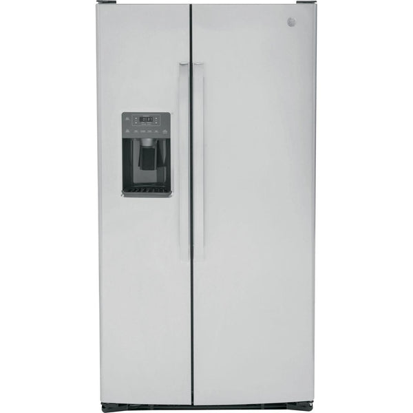 GE 36-inch, 25.3 cu. ft. Side-by-Side Refrigerator with Water and Ice Dispenser GSS25GYPFS