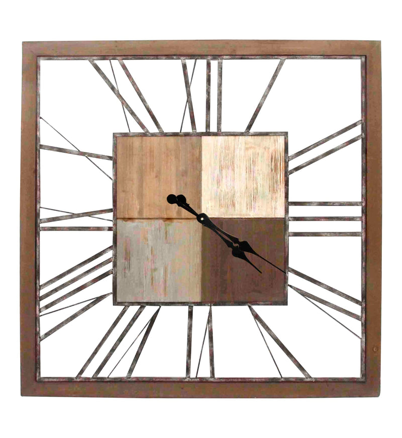 ''Brown Wall Clock'' Wood Wall Art