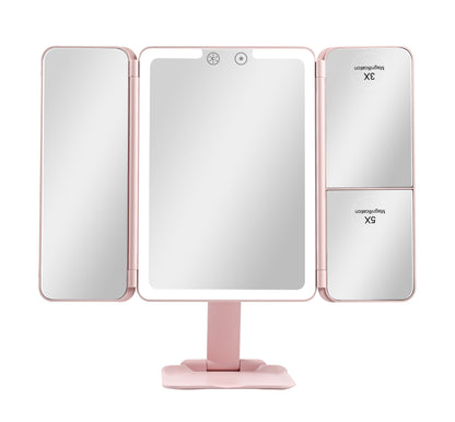 Flex Mini Trifold LED Makeup Mirror With Stand