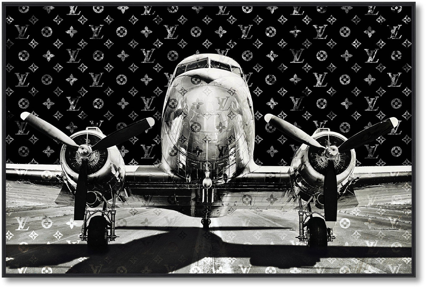 ''Vintage Airplane Art'' Gloss in Frame