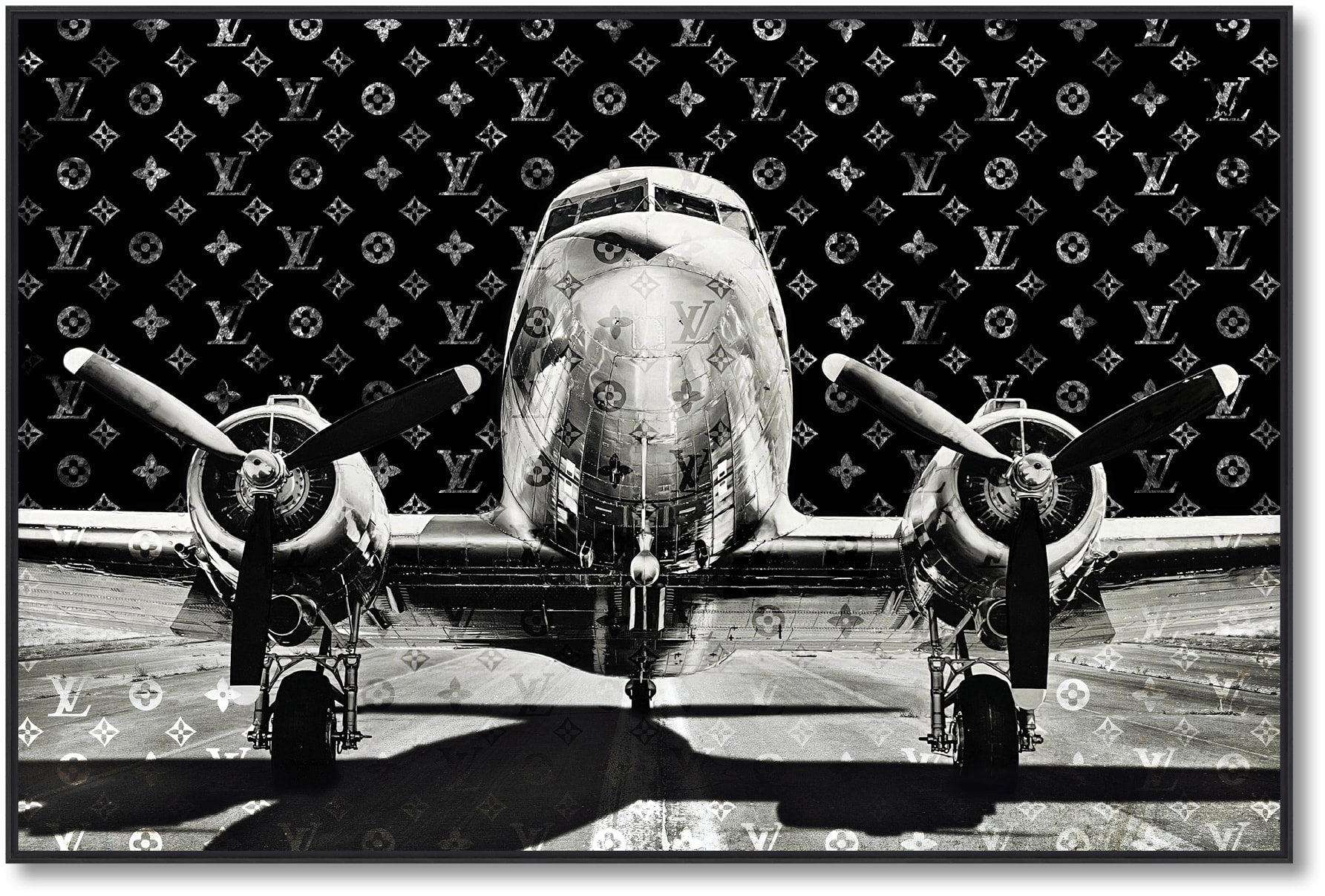 ''Vintage Airplane Art'' Gloss in Frame
