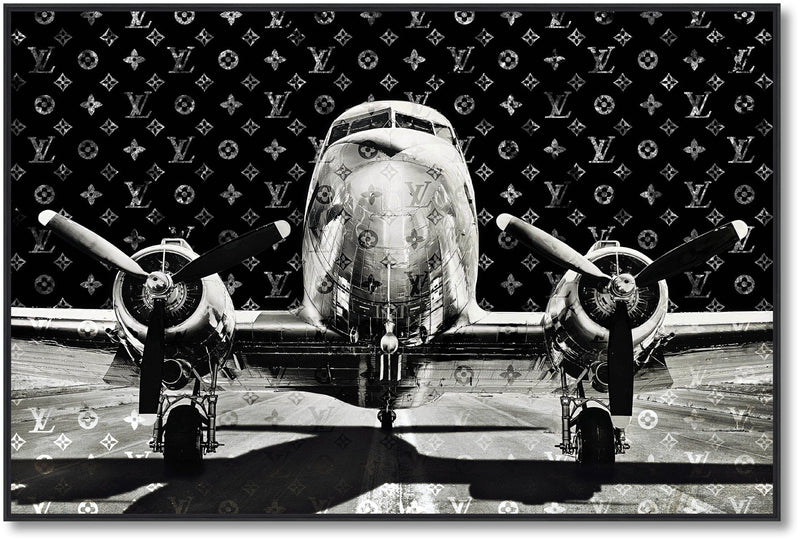 ''Vintage Airplane Art'' Gloss in Frame