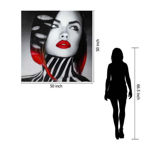 ''Woman Zebra Rhinestones'' Tempered Glass