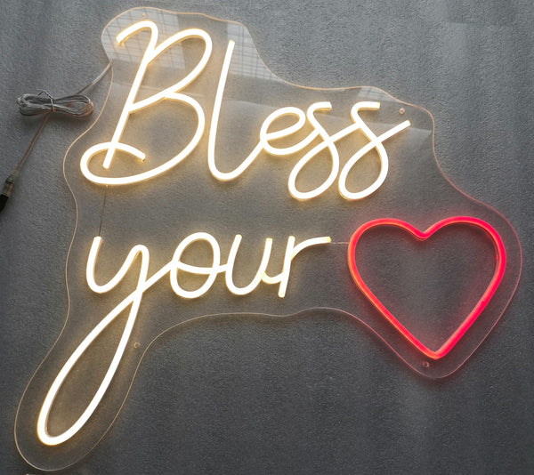 ''Bless Your Heart'' Neon Typography