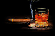 ''Cohiba & Whiskey'' Tempered Glass