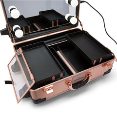 SlayCase® XLS Vanity Travel Case with Stand in Rose Gold Bling
