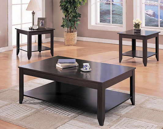 Brooks Rectangular Coffee Table Set Cappuccino
