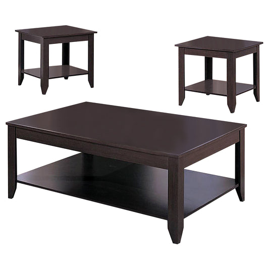 Brooks Rectangular Coffee Table Set Cappuccino