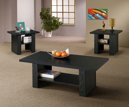 Rodez Engineered Wood Coffee Table Set Black Oak