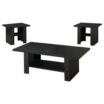 Rodez Engineered Wood Coffee Table Set Black Oak