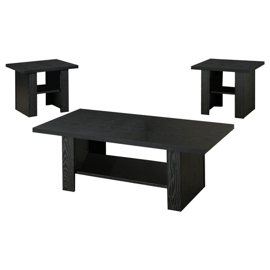 Rodez Engineered Wood Coffee Table Set Black Oak