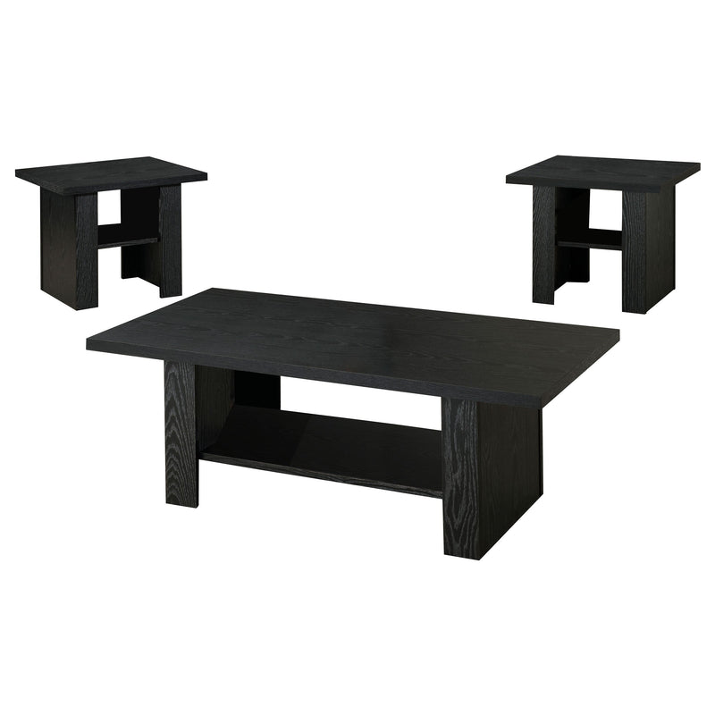 Juego de mesa de centro Rodez de madera de ingeniería de roble negro