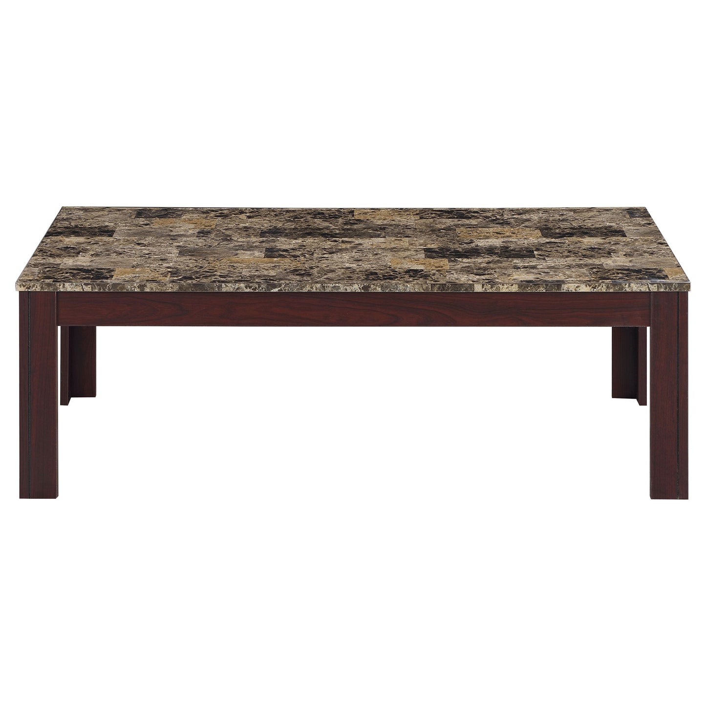 Rhodes Faux Marble Top Coffee Table Set Brown