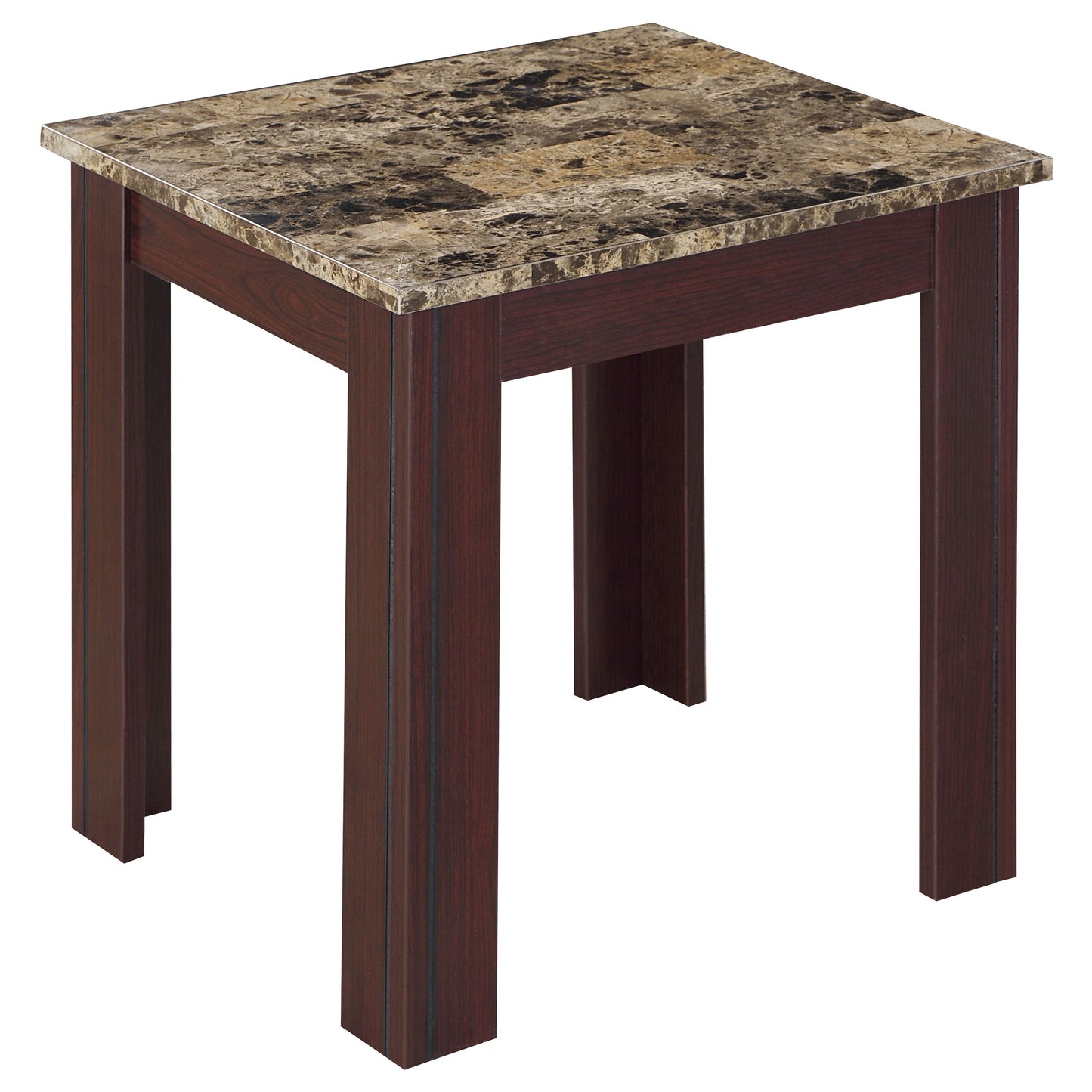 Rhodes Faux Marble Top Coffee Table Set Brown