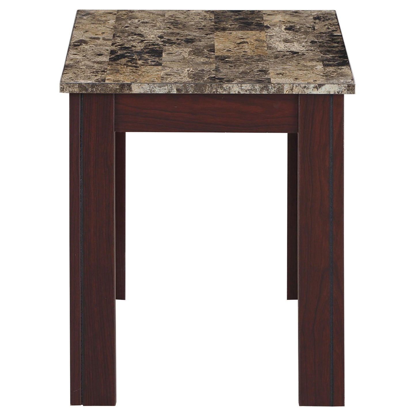 Rhodes Faux Marble Top Coffee Table Set Brown