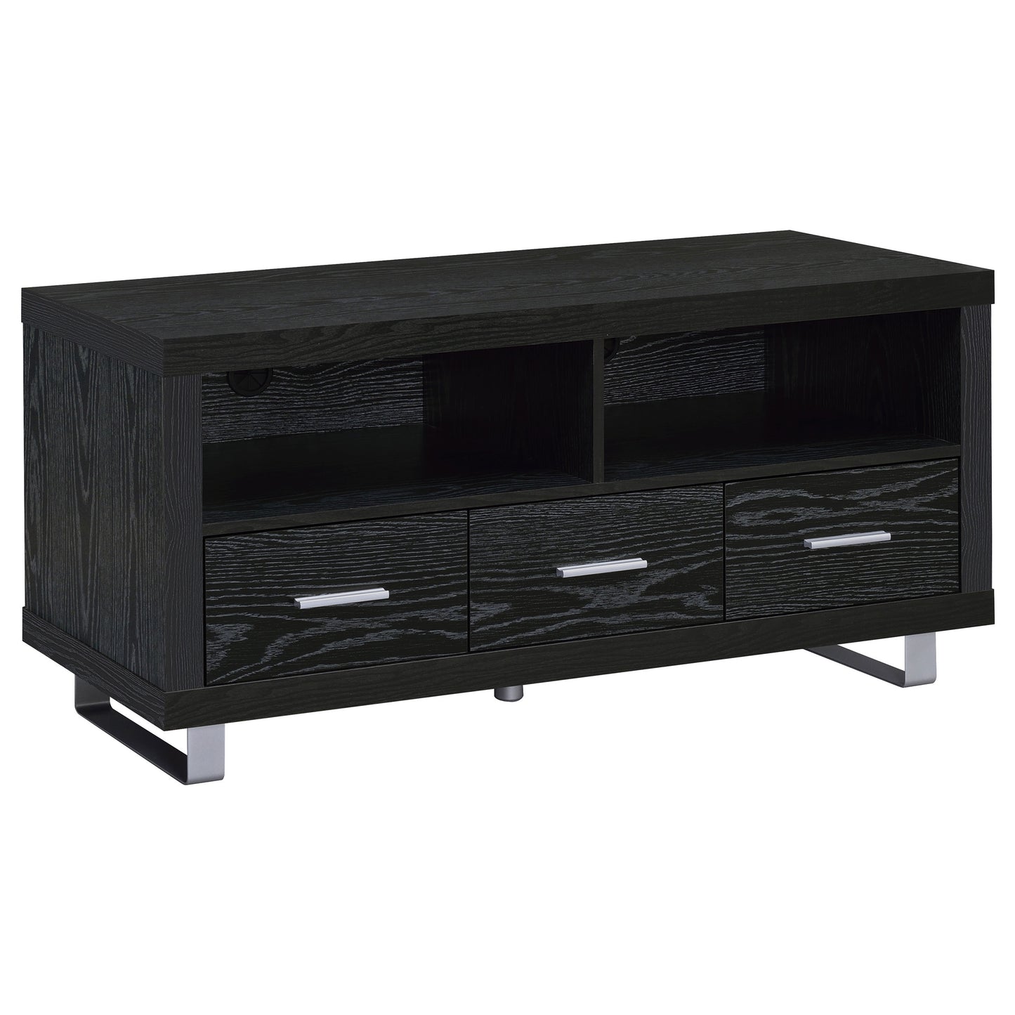 Alton 3-Drawer Engineered Wood TV Stand Black Oak