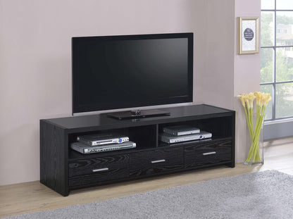 Alton 3-Drawer Engineered Wood TV Stand Black Oak