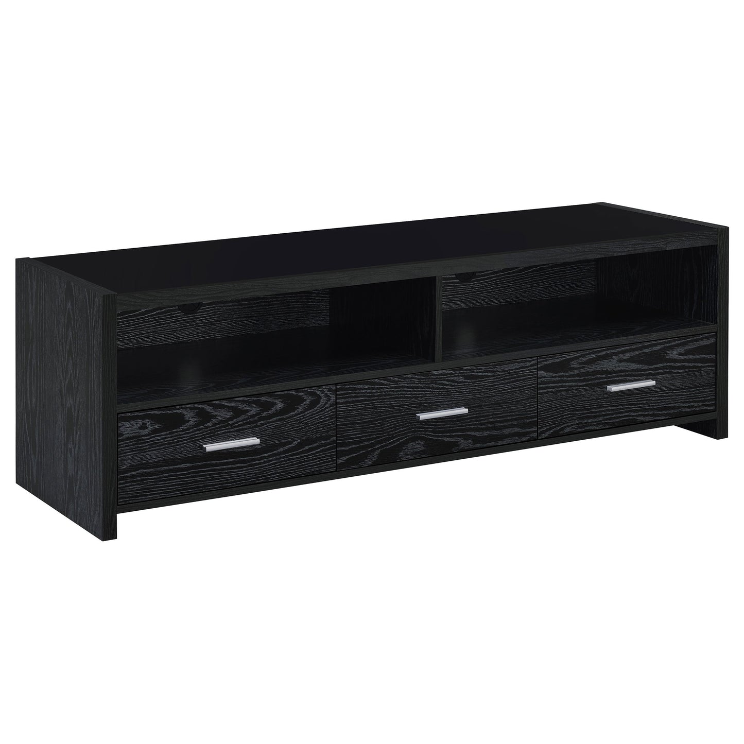 Alton 3-Drawer Engineered Wood TV Stand Black Oak